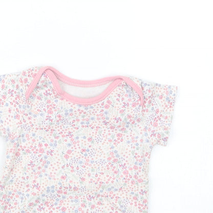 George Girls Pink Floral  Babygrow One-Piece Size 3-6 Months