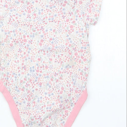 George Girls Pink Floral  Babygrow One-Piece Size 3-6 Months