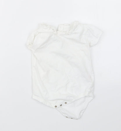 Matalan Girls White   Babygrow One-Piece Size 9-12 Months