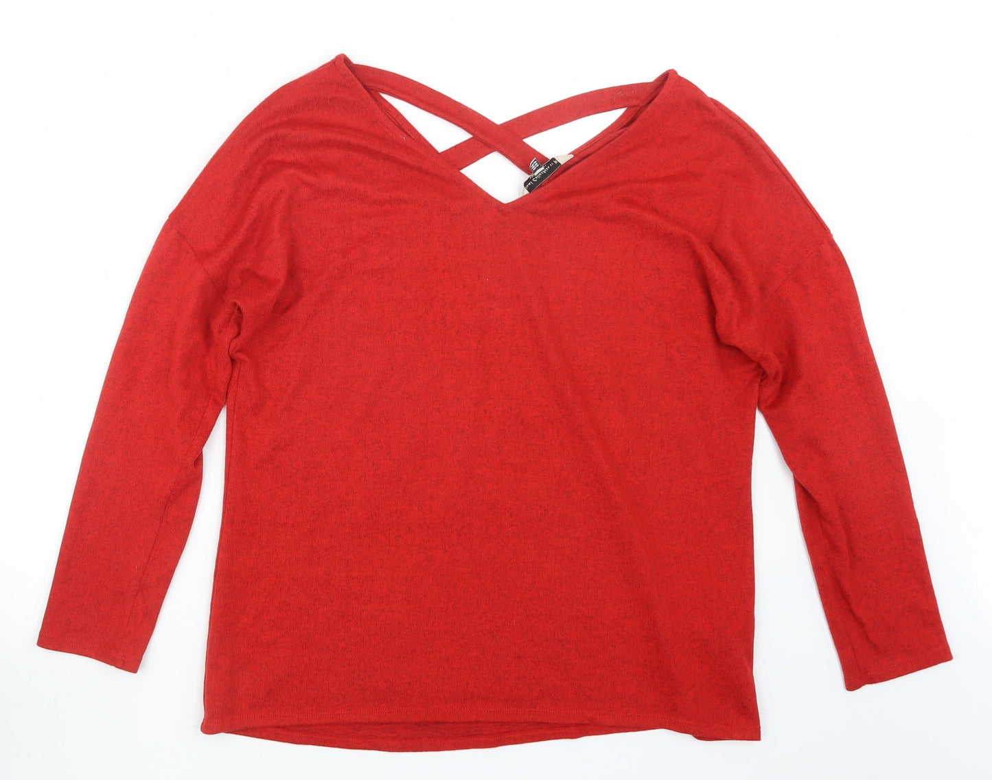 F&F Womens Red  Knit Pullover Jumper Size 14