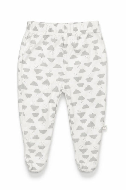 Front view of Primark Baby White Geometric Capri Trousers, size 0-3, Months