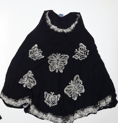 Miss Euro Style Womens Blue Animal Print  A-Line  Size M