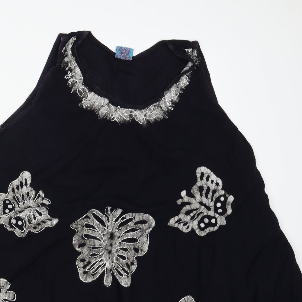 Miss Euro Style Womens Blue Animal Print  A-Line  Size M