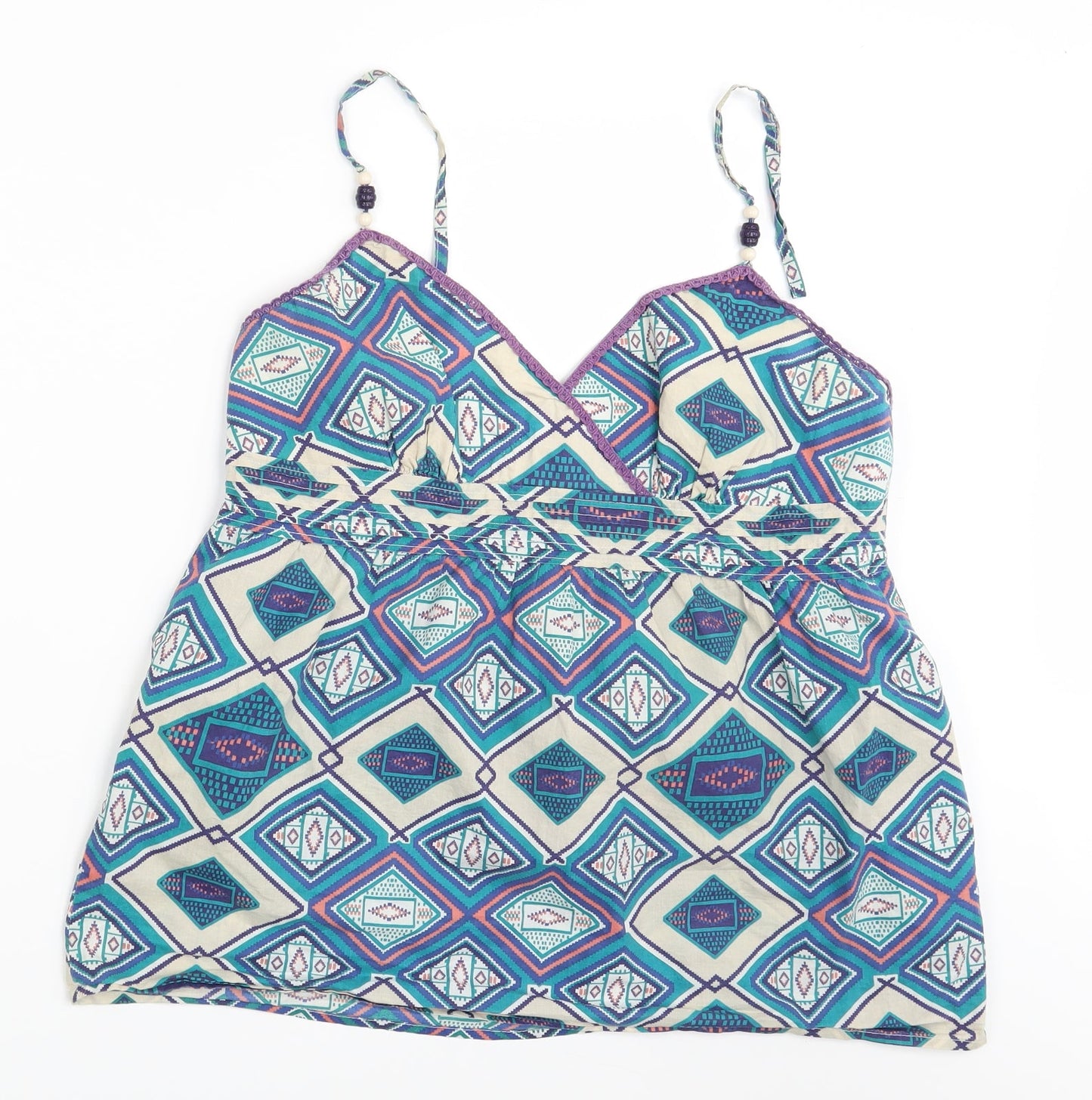 F&F Womens Green Argyle/Diamond  Basic Tank Size 16