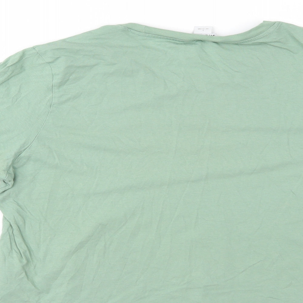 Womens UK Size L MONKL Green Cropped T-Shirt