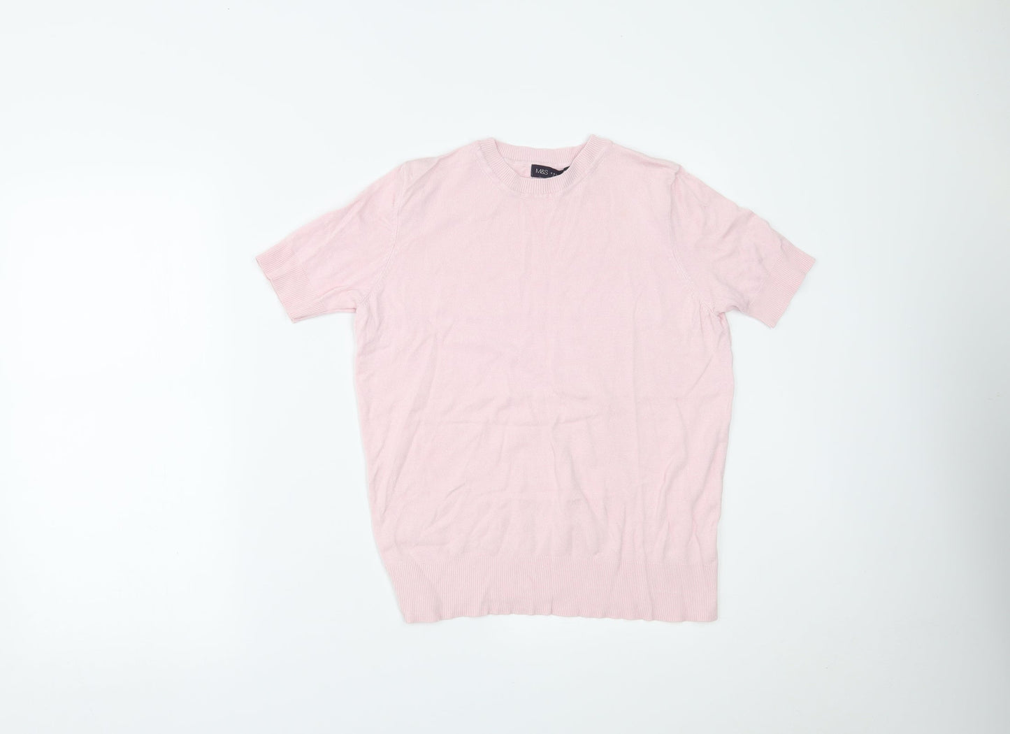 Womens UK Size 8 Marks and Spencer Pink Basic T-Shirt