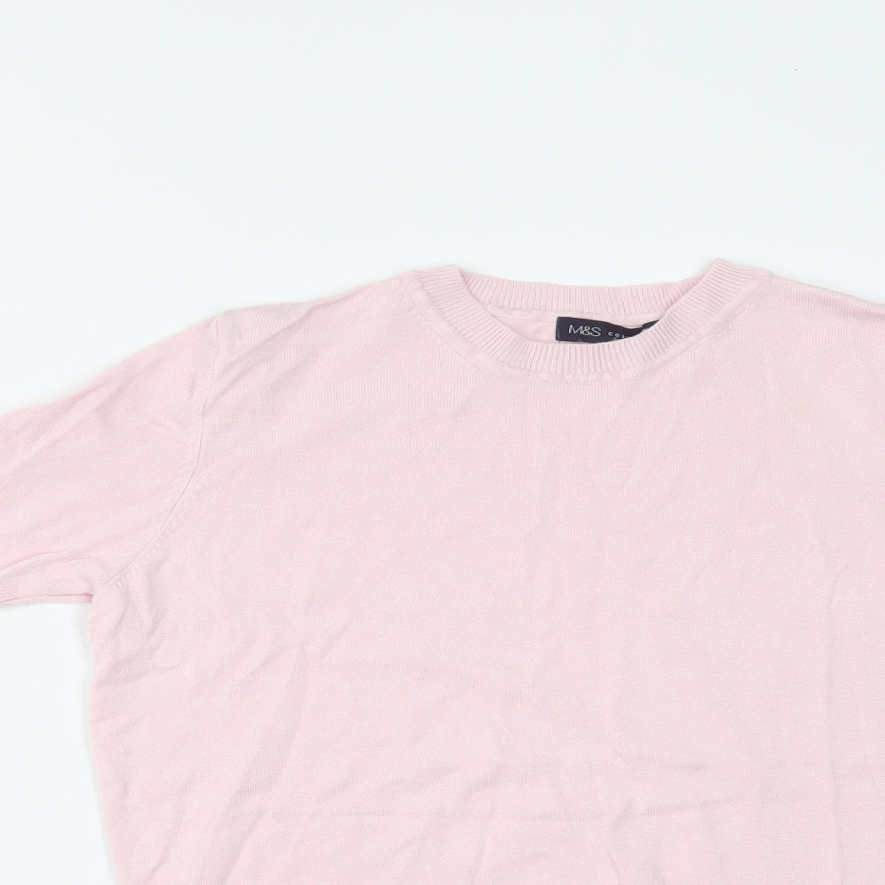 Womens UK Size 8 Marks and Spencer Pink Basic T-Shirt