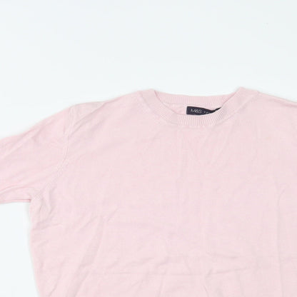 Womens UK Size 8 Marks and Spencer Pink Basic T-Shirt