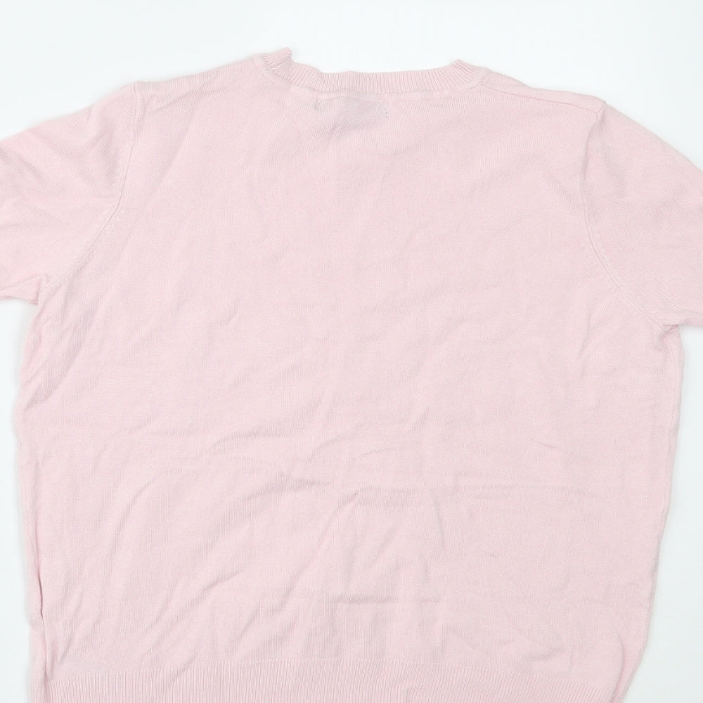 Womens UK Size 8 Marks and Spencer Pink Basic T-Shirt
