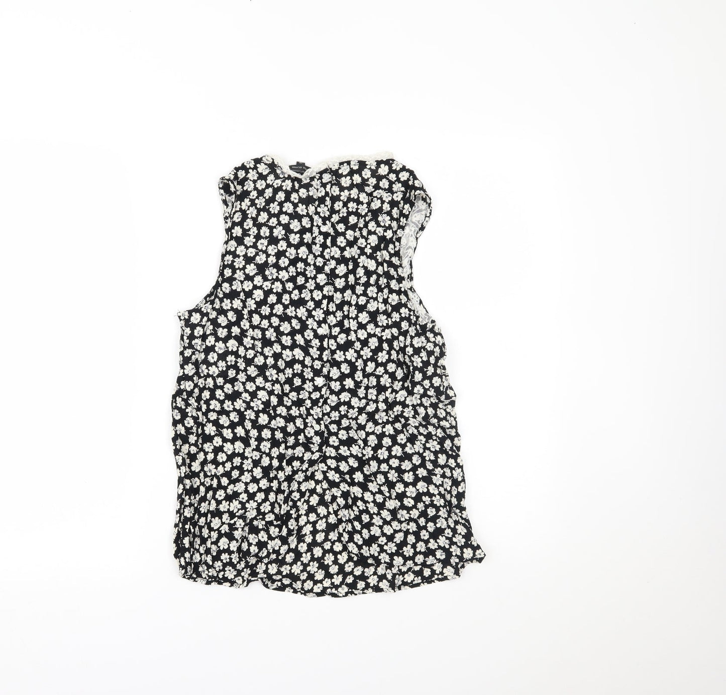 Womens UK Size 10 River Island Black Basic Tank