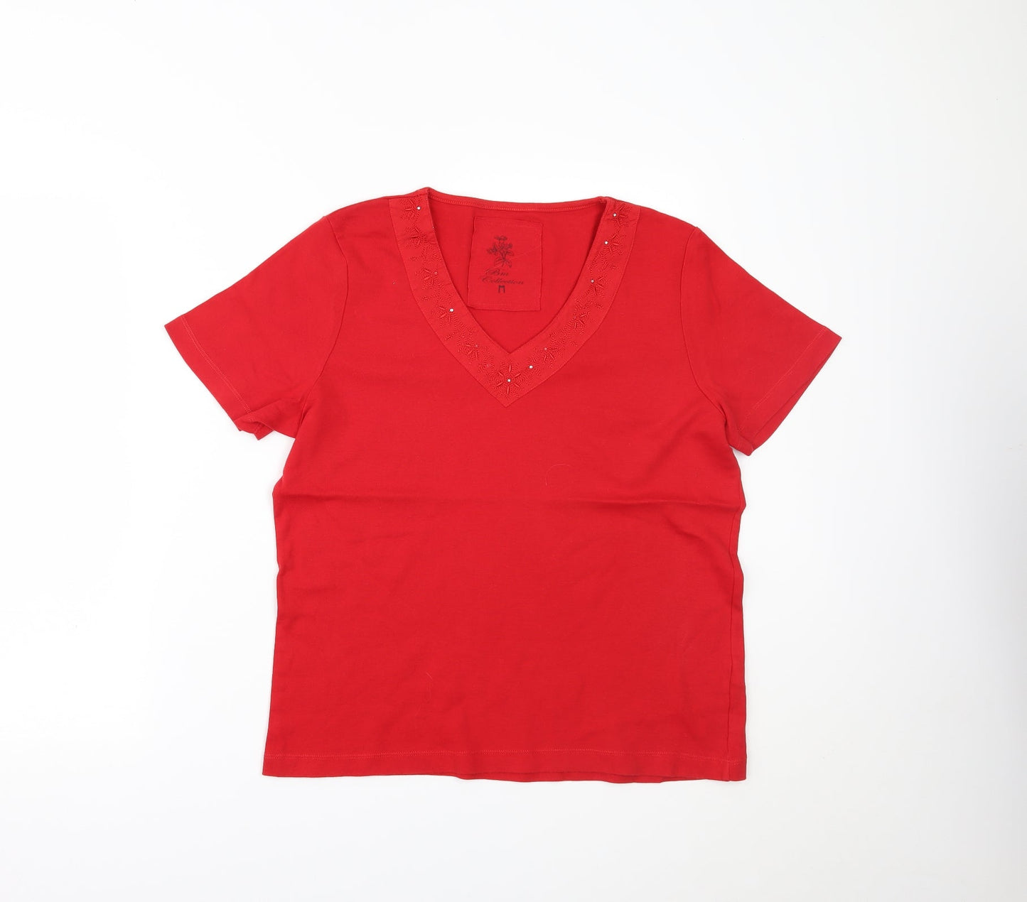 Womens UK Size M BM Red Basic T-Shirt