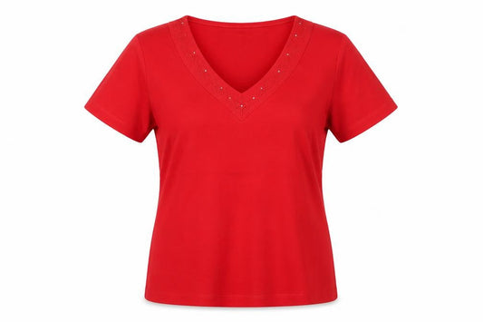 Bonmarché Womens Red Basic T-Shirt Size M