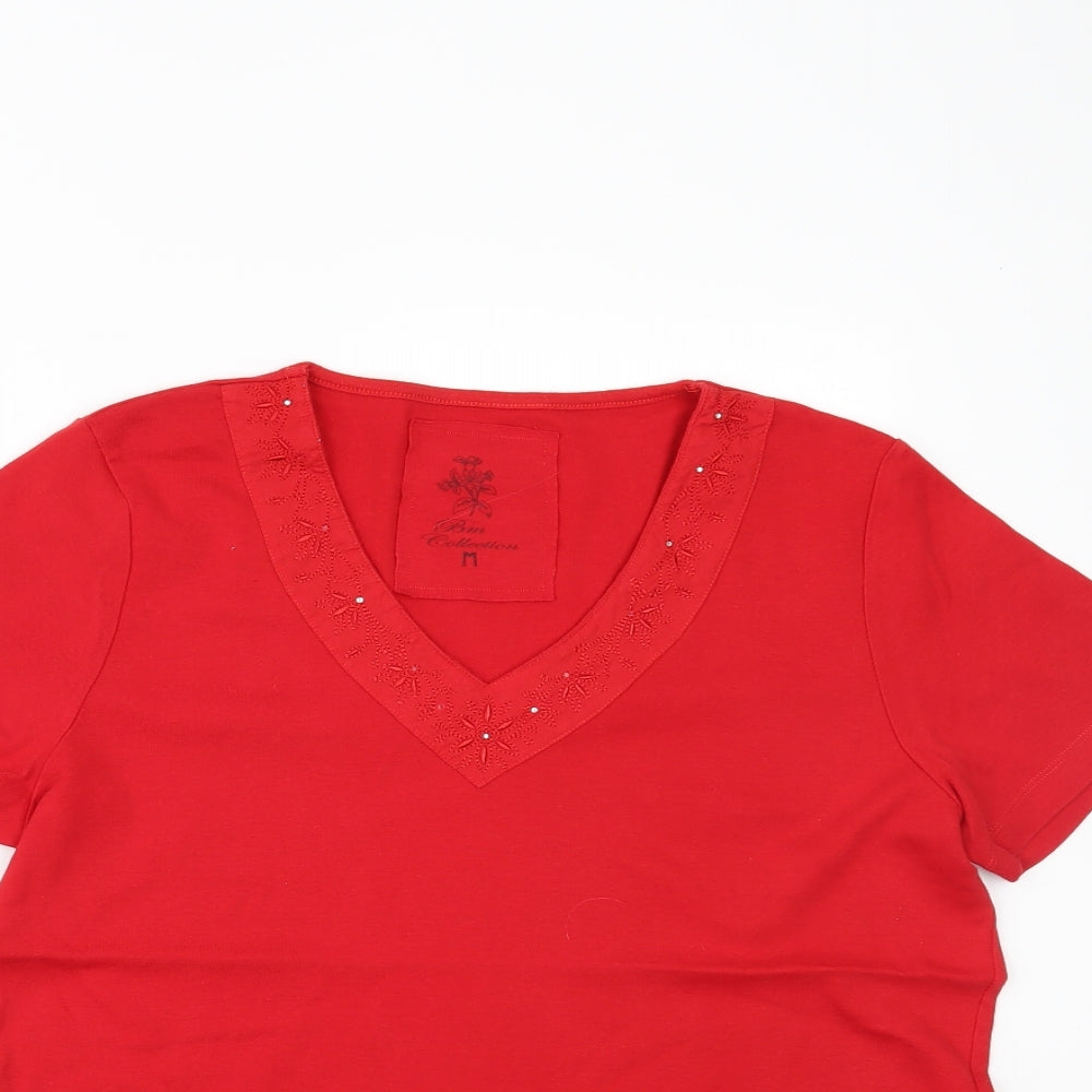 Womens UK Size M BM Red Basic T-Shirt