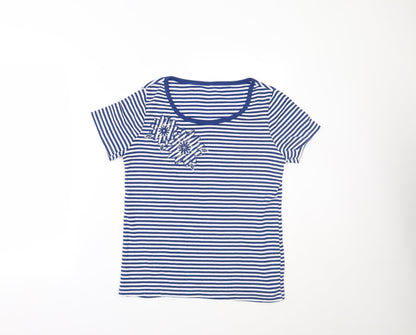 Womens UK Size S BM Blue Basic T-Shirt