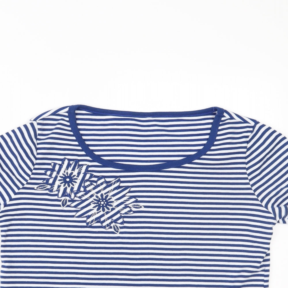 Womens UK Size S BM Blue Basic T-Shirt