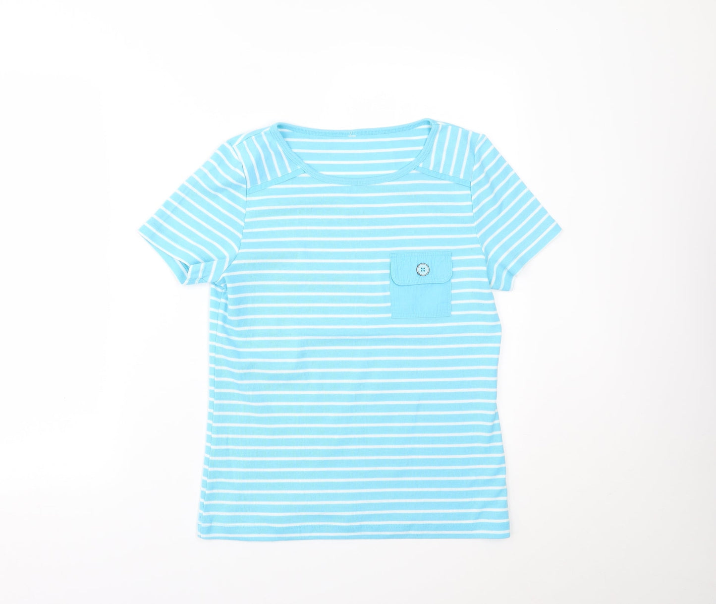 Womens UK Size S BM Blue Basic T-Shirt