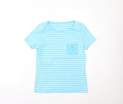 Womens UK Size S BM Blue Basic T-Shirt