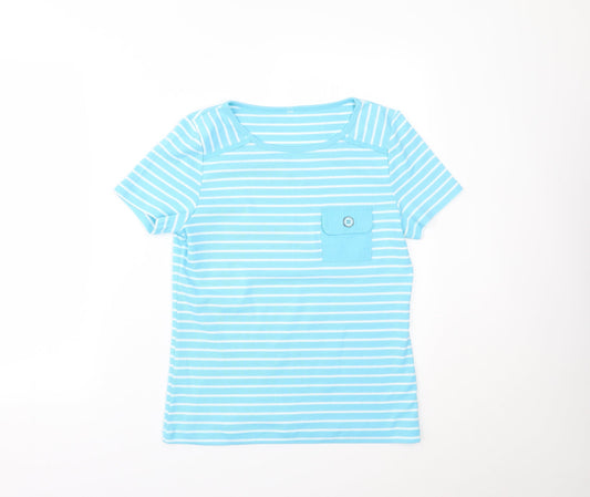Womens UK Size S BM Blue Basic T-Shirt