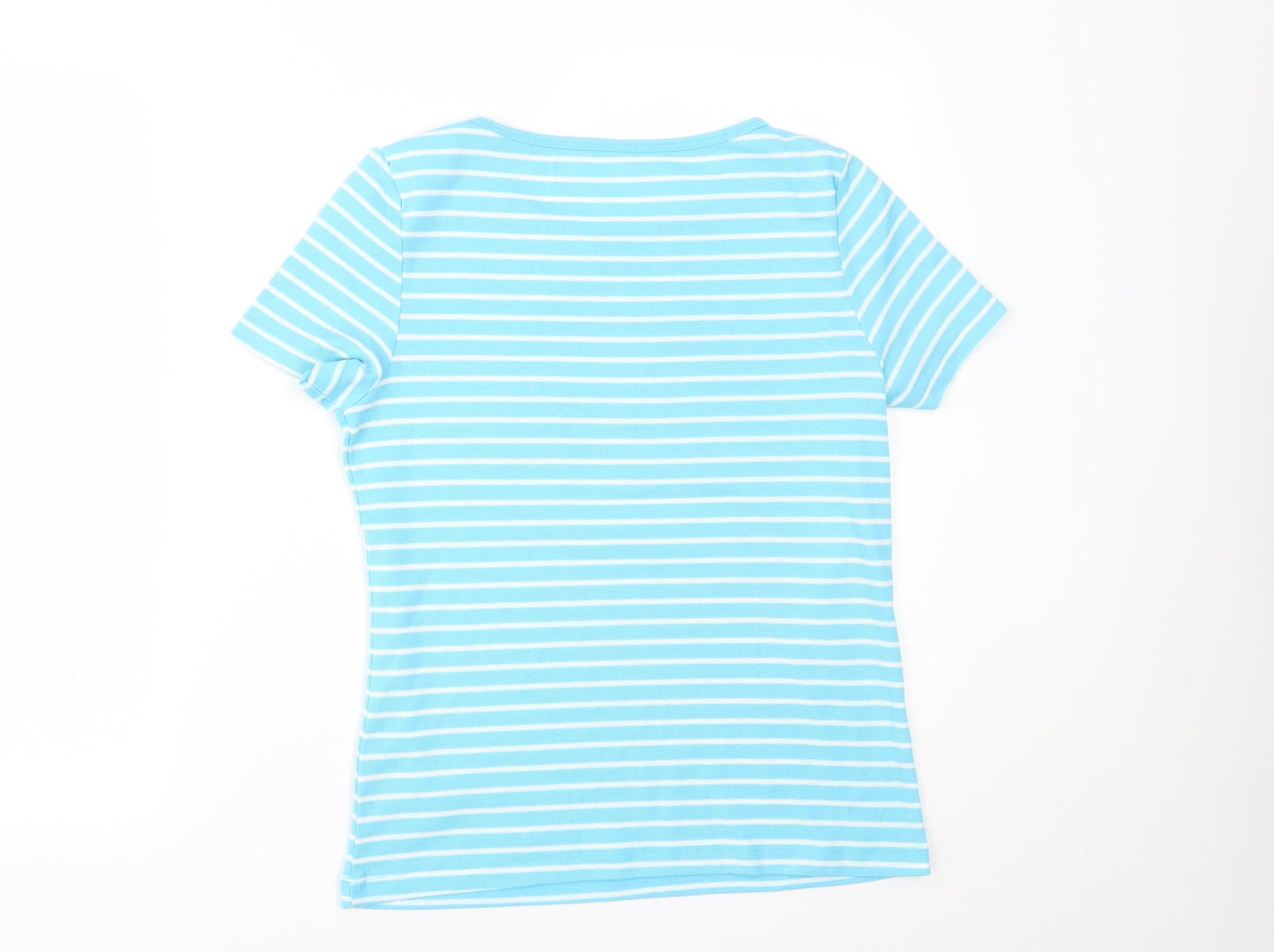 Womens UK Size S BM Blue Basic T-Shirt