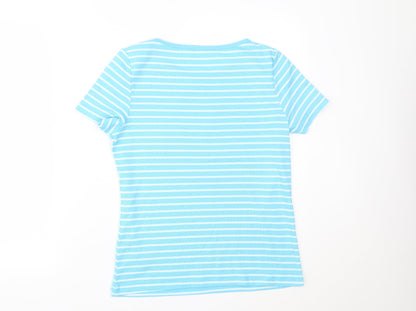 Womens UK Size S BM Blue Basic T-Shirt