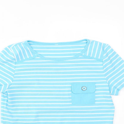 Womens UK Size S BM Blue Basic T-Shirt
