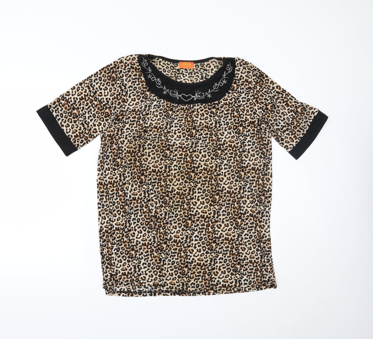 Womens UK Size L cecilia Brown Basic Blouse
