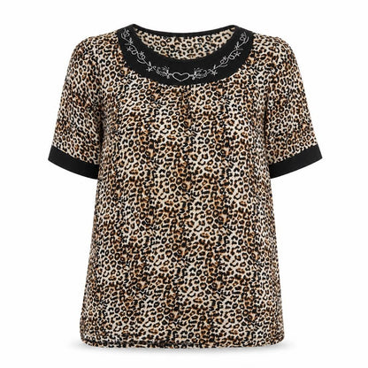 Womens UK Size L cecilia Brown Basic Blouse