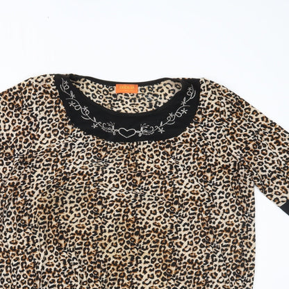Womens UK Size L cecilia Brown Basic Blouse