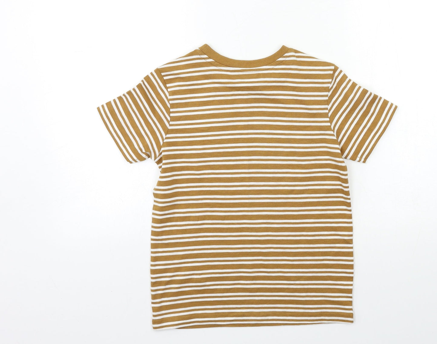 George Boys Brown Striped  Basic T-Shirt Size 6-7 Years