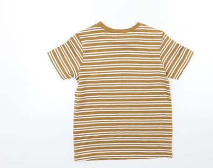 George Boys Brown Striped  Basic T-Shirt Size 6-7 Years