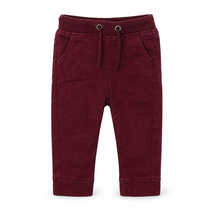 Front view of BHS Baby Red Denim Cargo Jeans, size 9-12, Months
