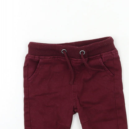 BHS Baby Red  Denim Cargo Jeans Size 9-12 Months