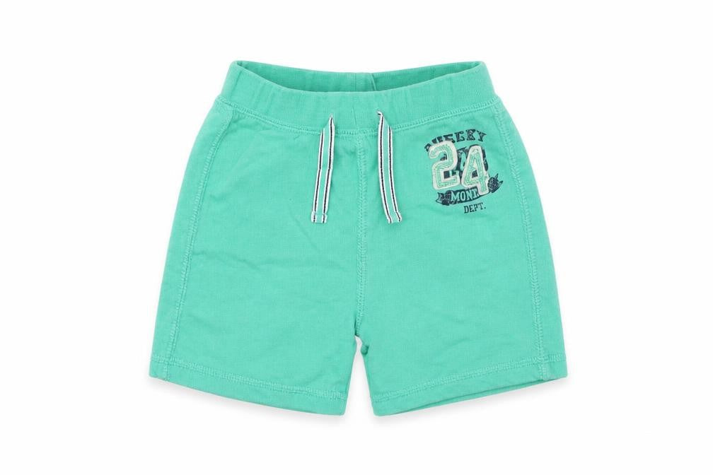 Front view of Bambini Baby Green Cropped Trousers, size 9-12, Months