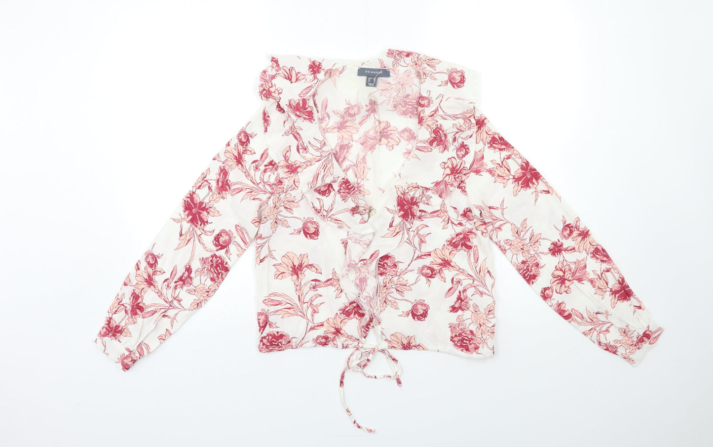 Primark Womens White Floral  Basic Blouse Size 6