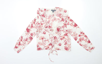 Primark Womens White Floral  Basic Blouse Size 6