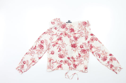 Primark Womens White Floral  Basic Blouse Size 6