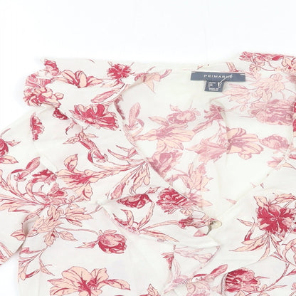 Primark Womens White Floral  Basic Blouse Size 6