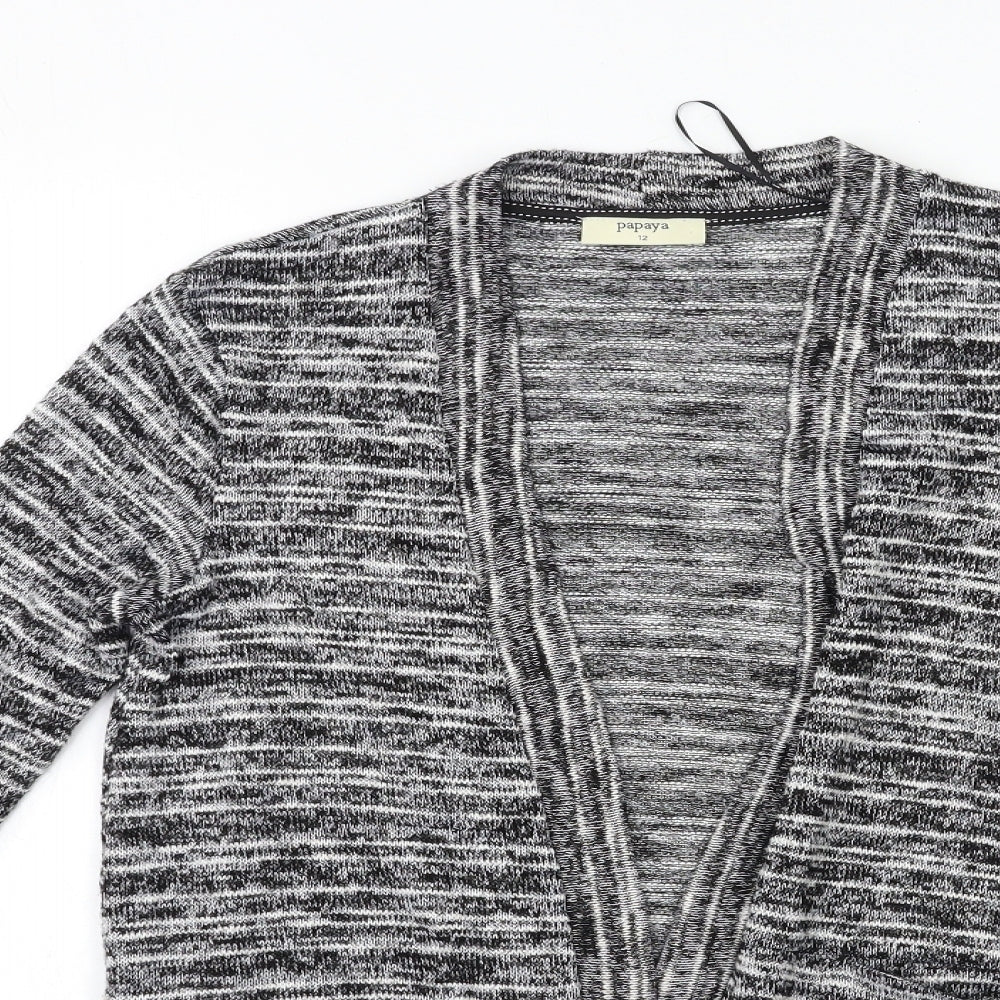 Womens UK Size 12 Papaya Black Cardigan Jumper