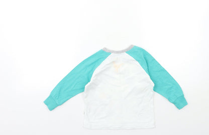 Matalan Baby White Geometric  Basic T-Shirt Size 18-24 Months  - DINOSAUR