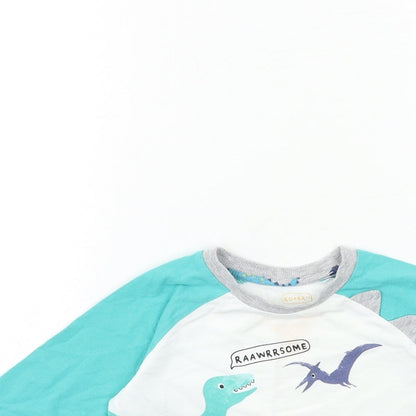 Matalan Baby White Geometric  Basic T-Shirt Size 18-24 Months  - DINOSAUR