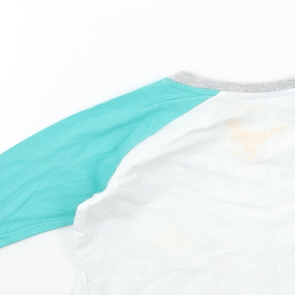 Matalan Baby White Geometric  Basic T-Shirt Size 18-24 Months  - DINOSAUR