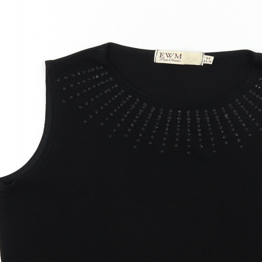 EWM Womens Black   Basic Blouse Size 14