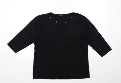 Womens UK Size L casamia Black Pullover Jumper