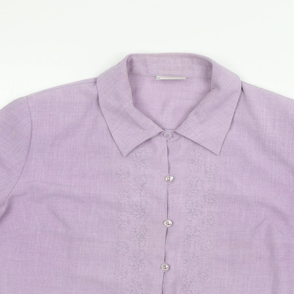 Womens UK Size 12 Preworn Purple Basic Blouse