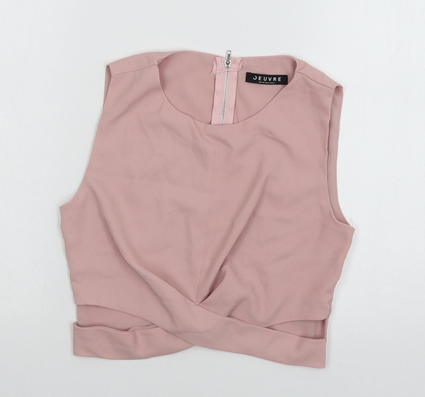Womens UK Size 8 Jeuvre Pink Basic T-Shirt