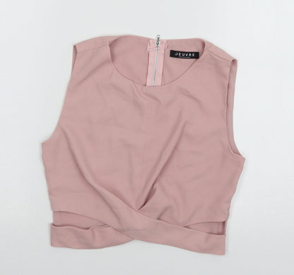 Womens UK Size 8 Jeuvre Pink Basic T-Shirt