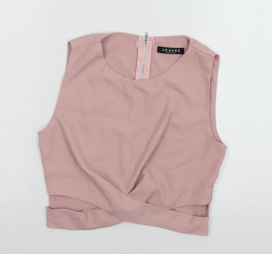 Womens UK Size 8 Jeuvre Pink Basic T-Shirt