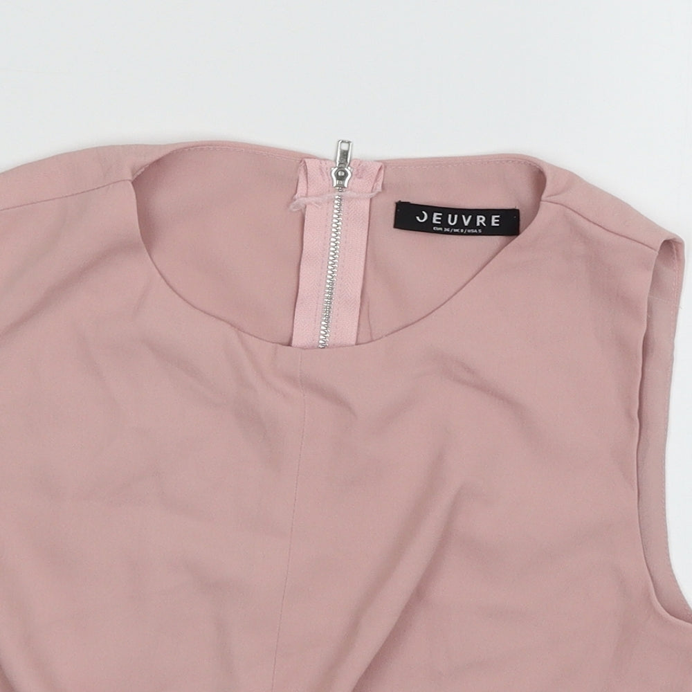 Womens UK Size 8 Jeuvre Pink Basic T-Shirt