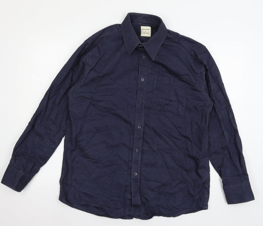 Samuel Winds Mens Blue    Button-Up Size L