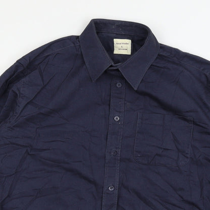 Samuel Winds Mens Blue    Button-Up Size L